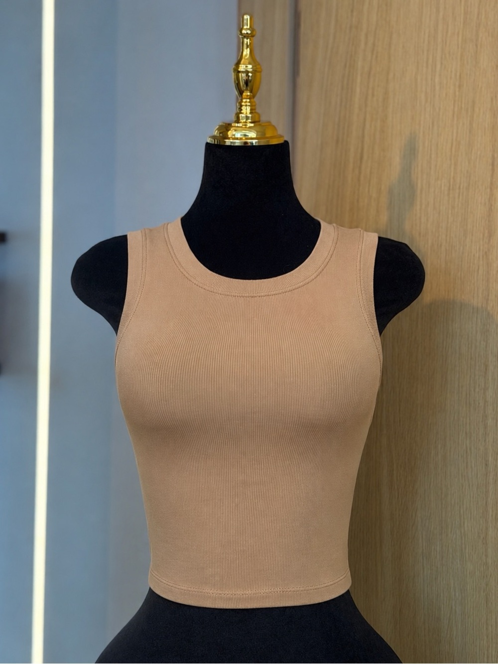 Zara Minimalist Nude Ribbed Neutral Tank | Clean Girl Muse